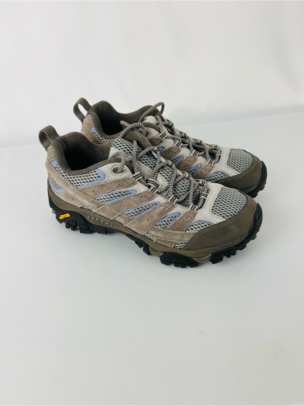 Merrell Women's Moab 2 Vibram Vent Hiking Shoes Falcon Gray and Blue Size 8.5